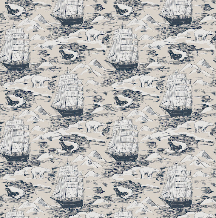 Arctic Quest Monochrome Ice Wallpaper