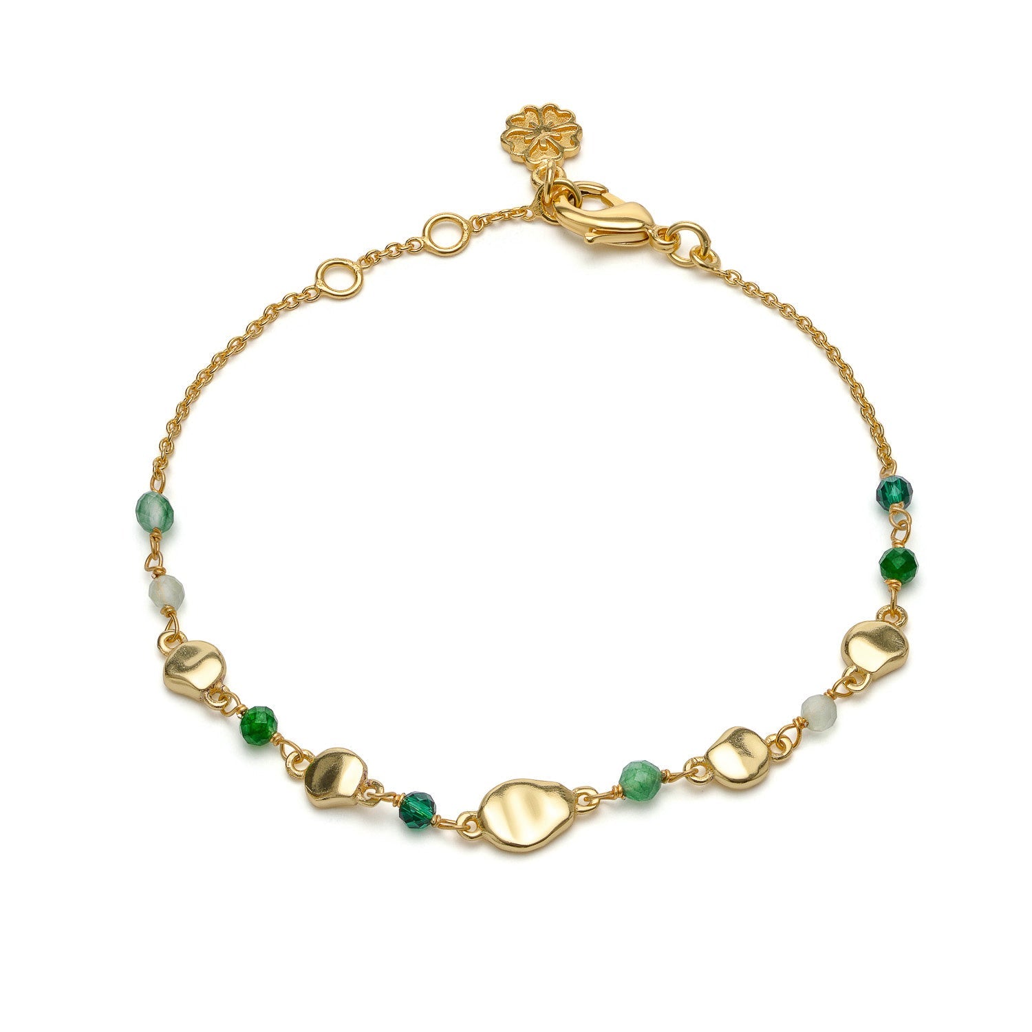 Sofia Nugget Bracelet  Green Hydro, Green Jade, Prehnite & Green Aventurine