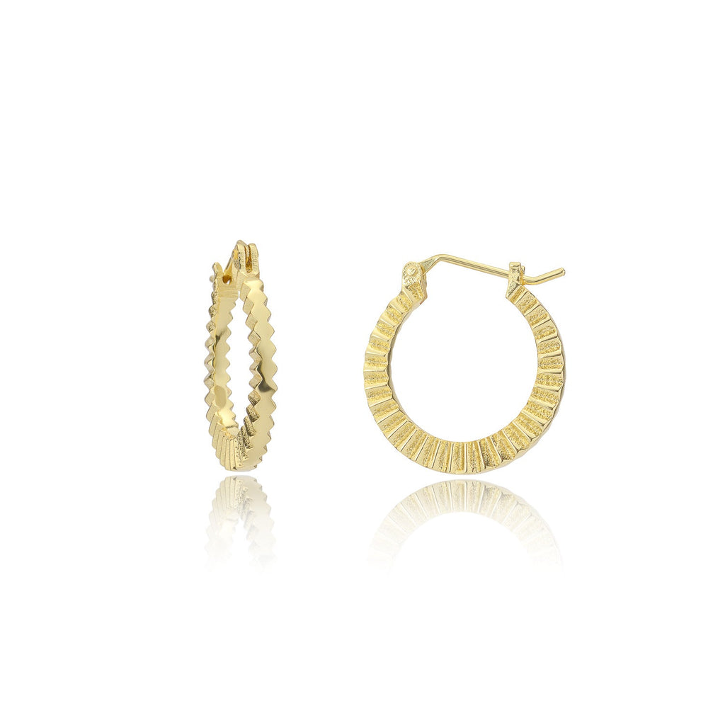 Ridged Gold Hoops