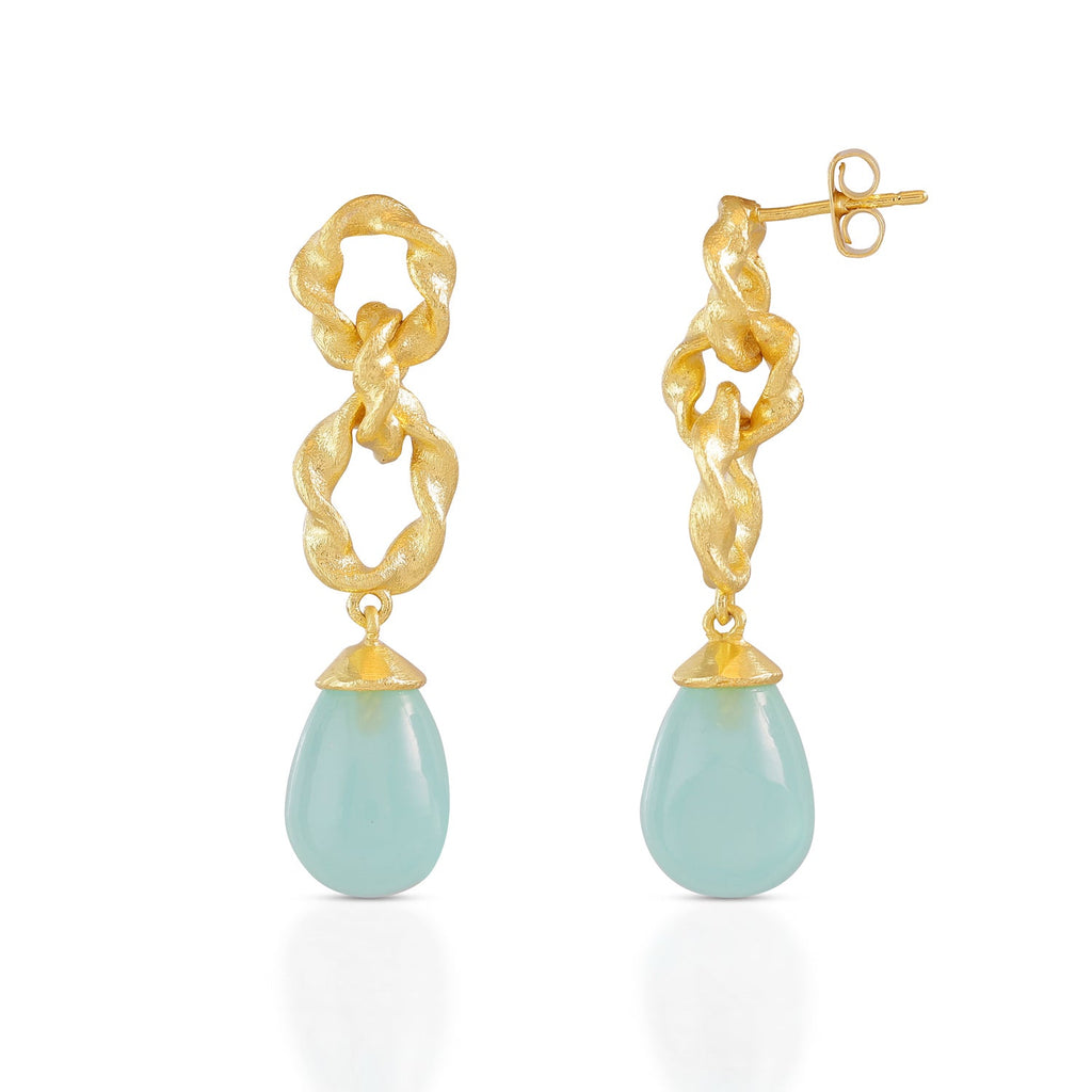 Double Twisted Loops Earrings with Pariba Onyx