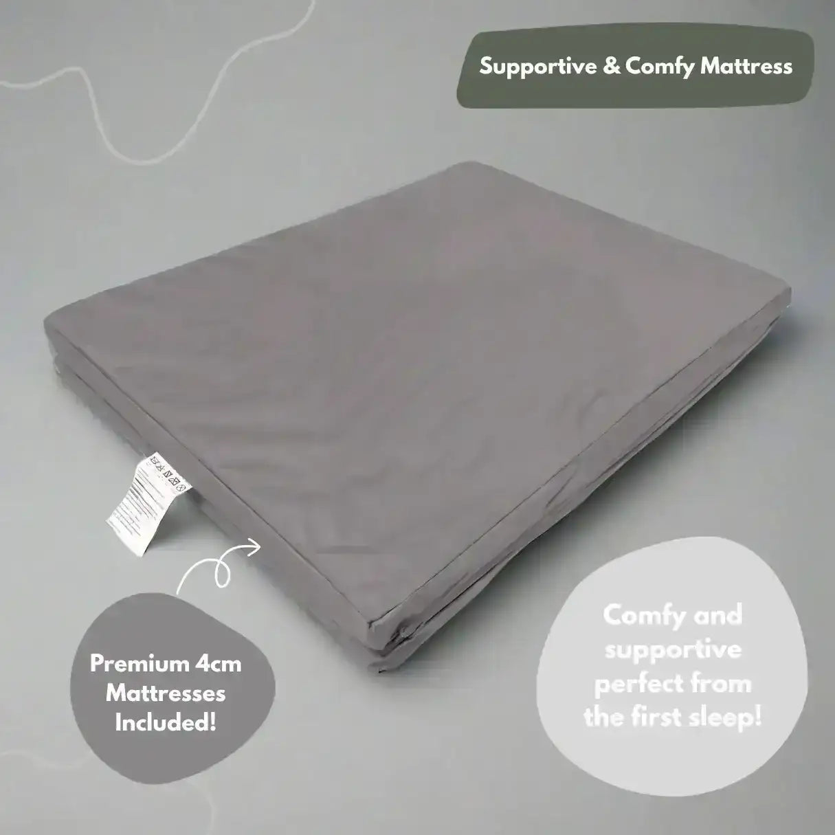 Travel Cot with Newborn Bassinet Insert in Dark Grey