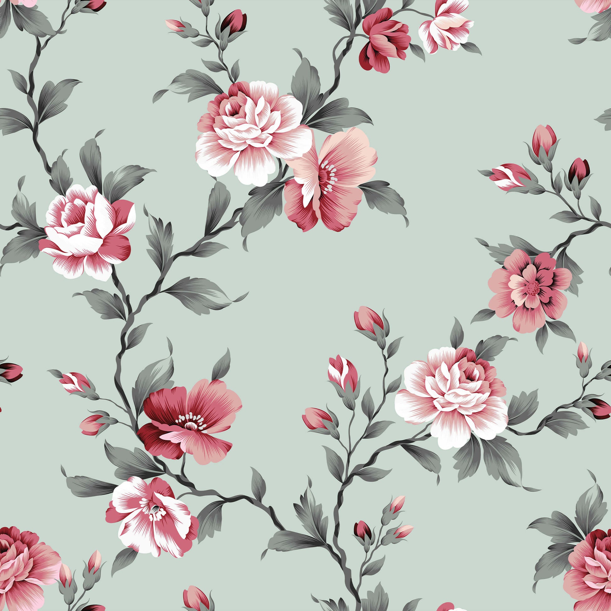 Alison Pink Peony Floral Wallpaper