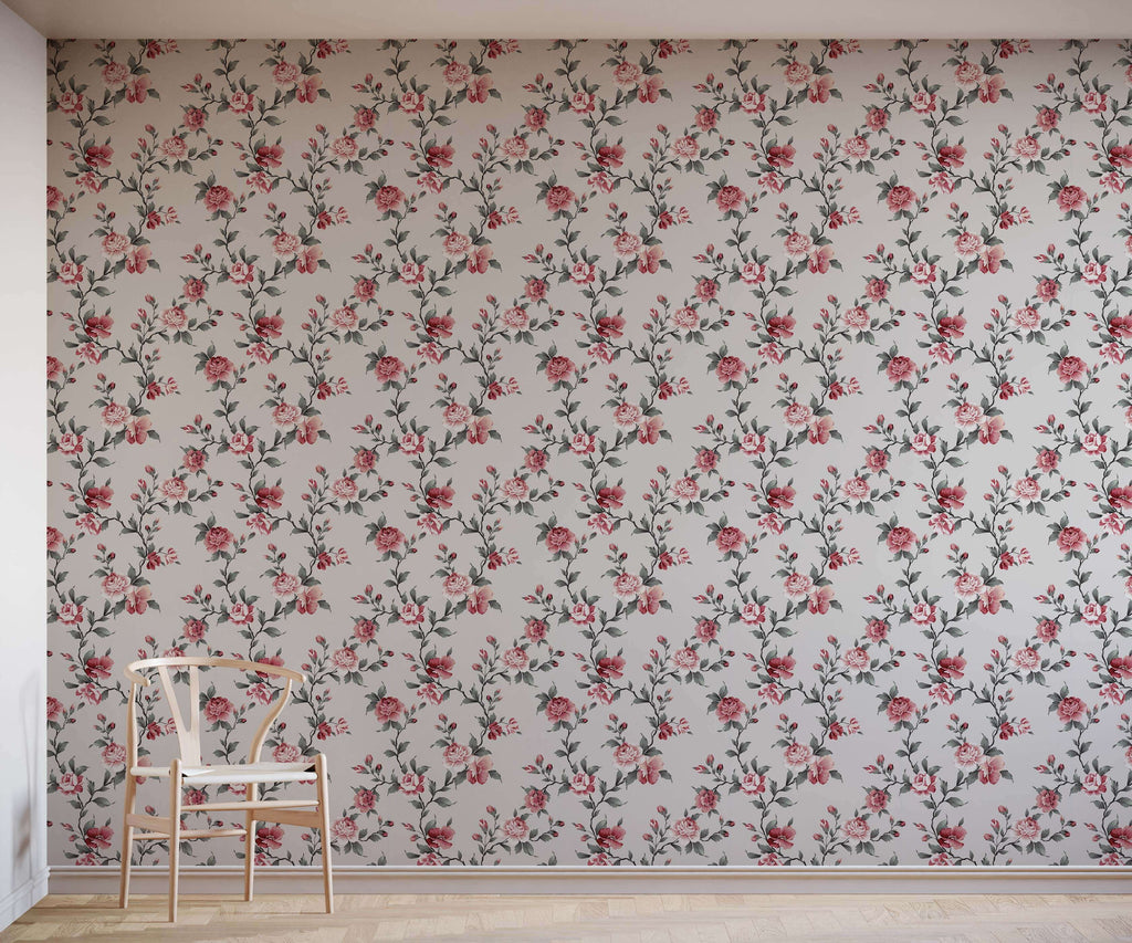 Alison Pink Peony Floral Wallpaper