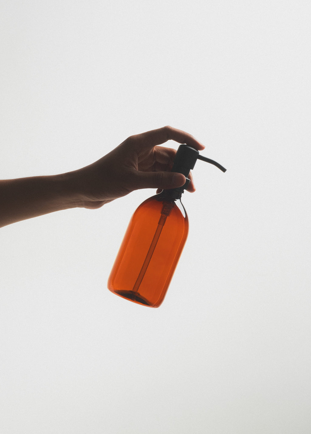 Refillable Amber Plastic Soap Dispenser with Stainless Steel Pump