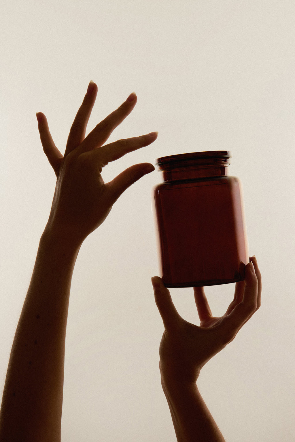 Amber Glass Storage Jar Set