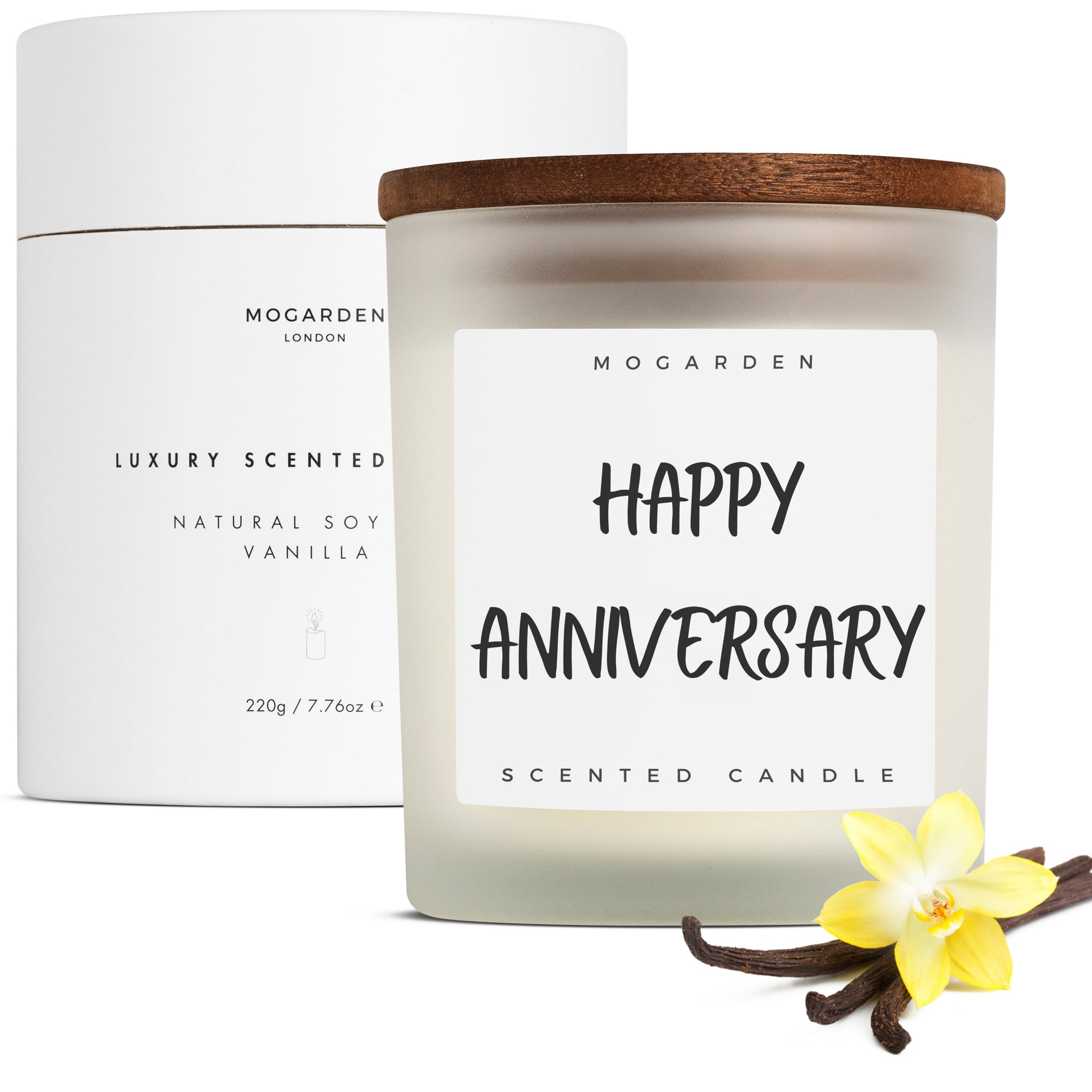 Anniversary Candle with Natural Soy Wax, Vanilla Amber Scent