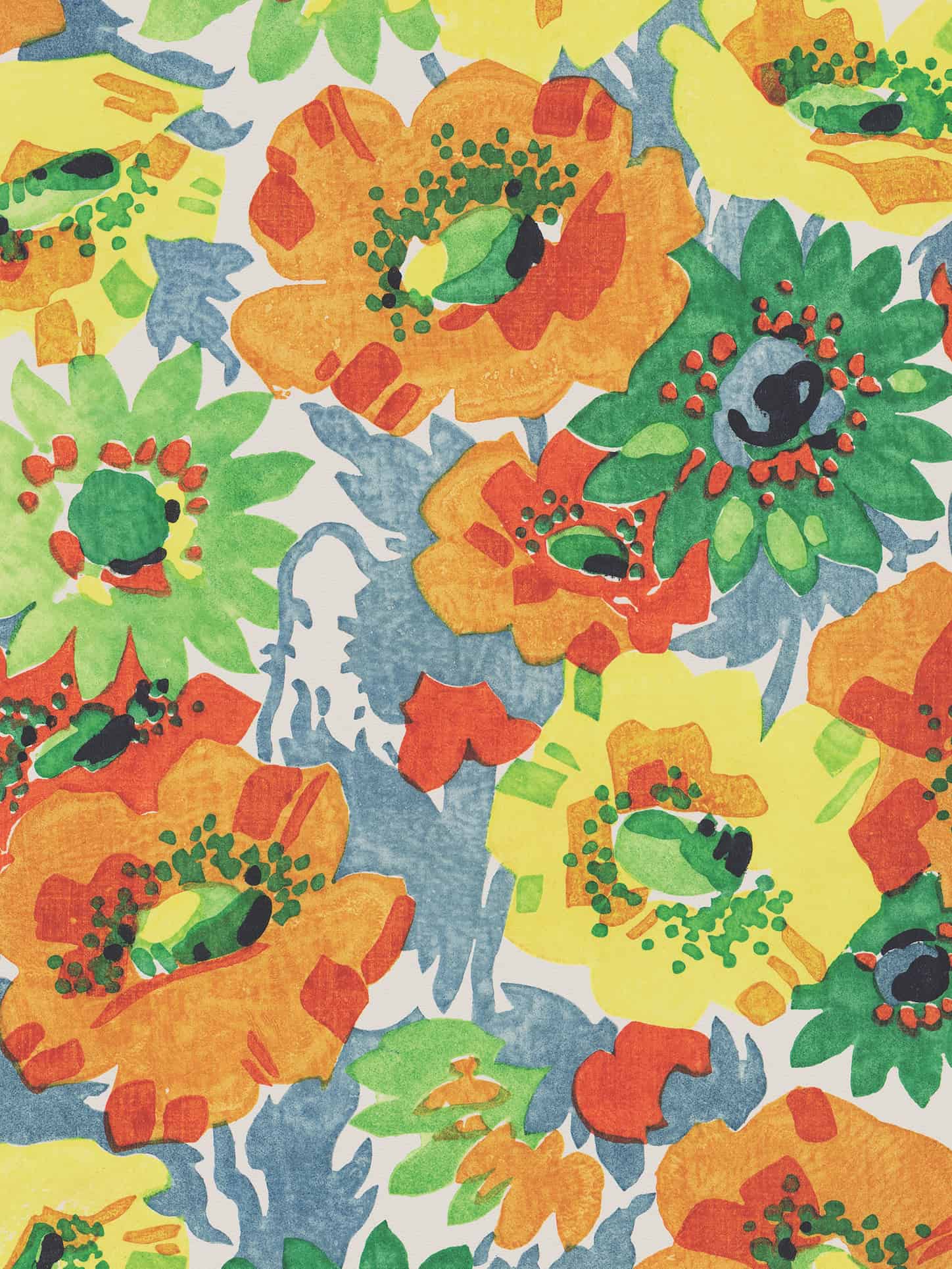 Summer Poppies Vintage Archive Poster Print
