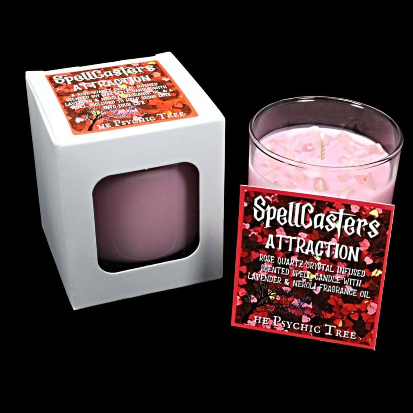 Attraction Crystal Infused Scented Spell Candle