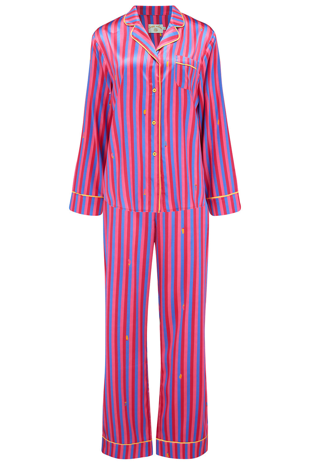 Florence Crimson Stripe Silk Trouser
