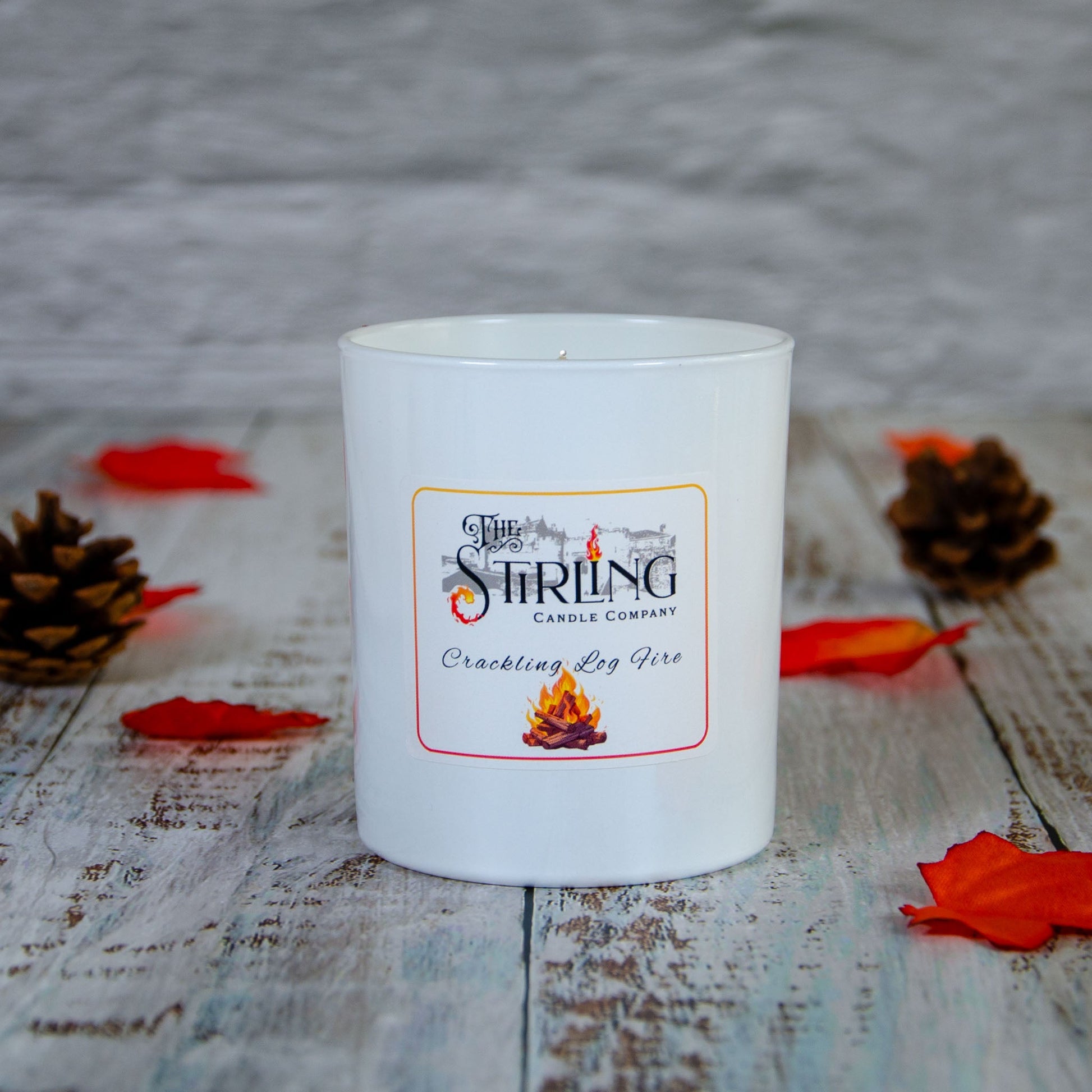 Crackling Log Fire Large Candle