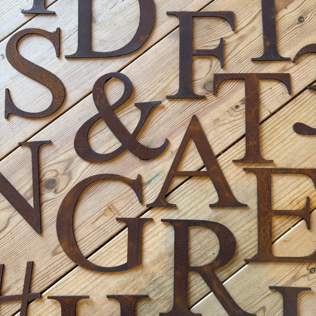 Rustic Metal Letters and Numbers 5 inch and 12 inch for Home and Garden Decor