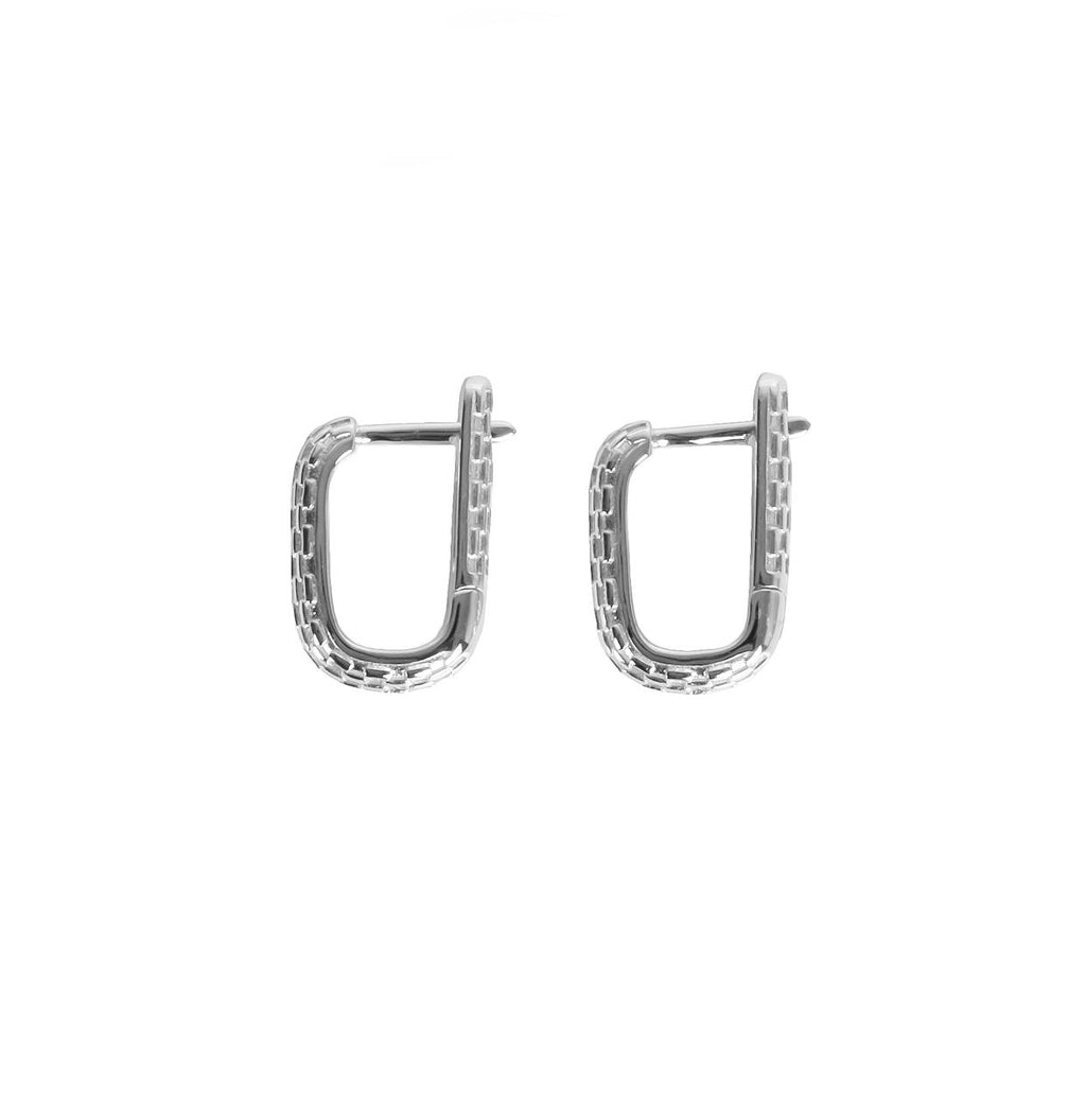 Lightweight U-Shaped Hoop Earrings – Silver or Rose Gold by MyaMoon at www.brixbailey.com