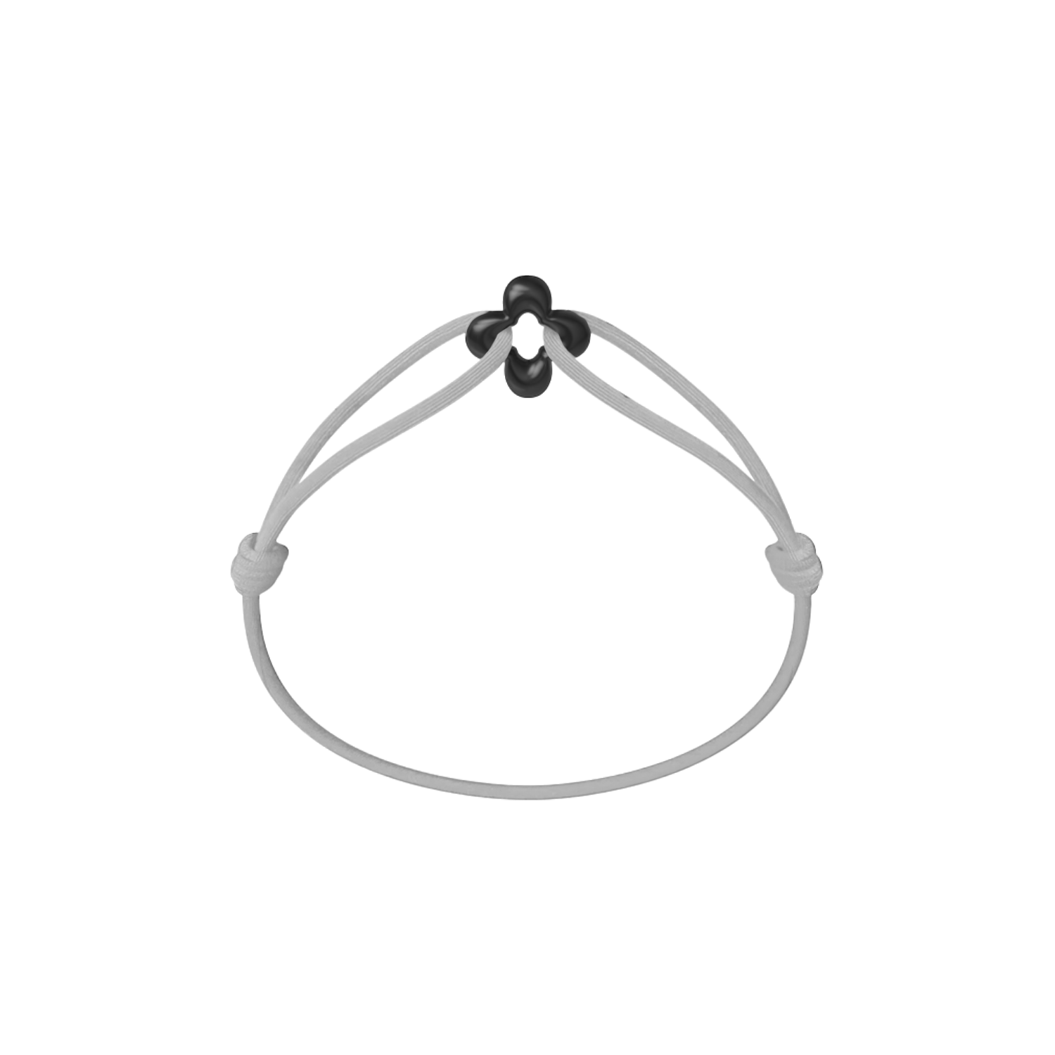 Mini Black Clover Onyx Cord Bracelet