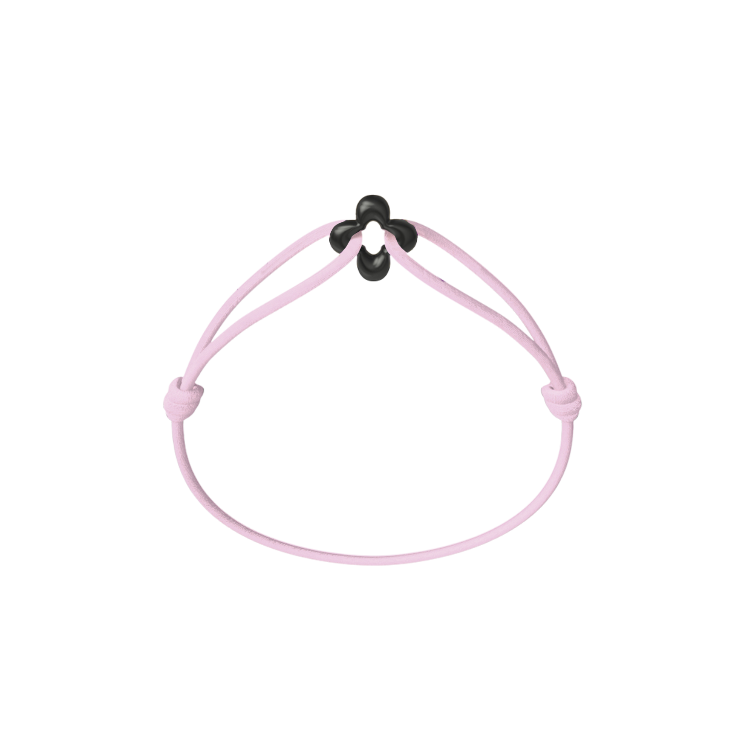Mini Black Clover Onyx Cord Bracelet