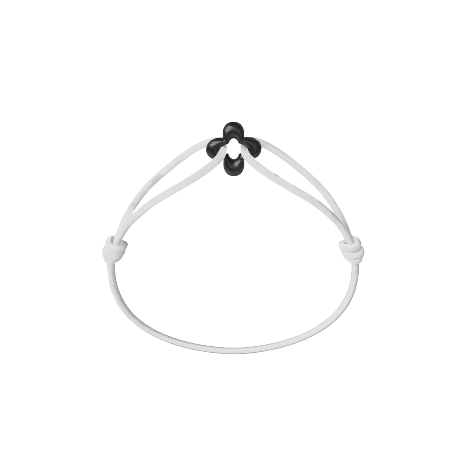 Mini Black Clover Onyx Cord Bracelet