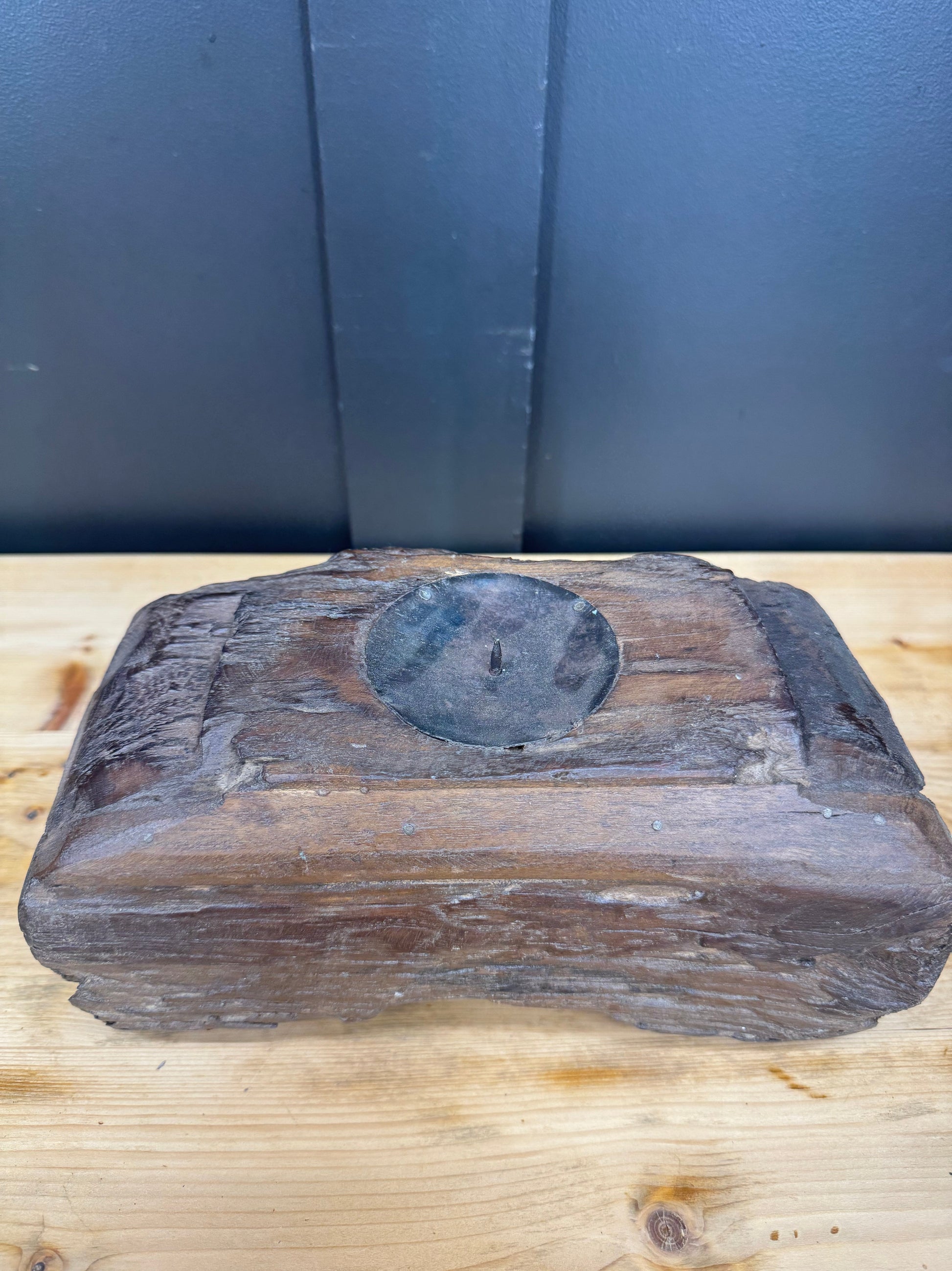 Rustic Wooden Candle Holder Reclaimed Farmhouse Decor