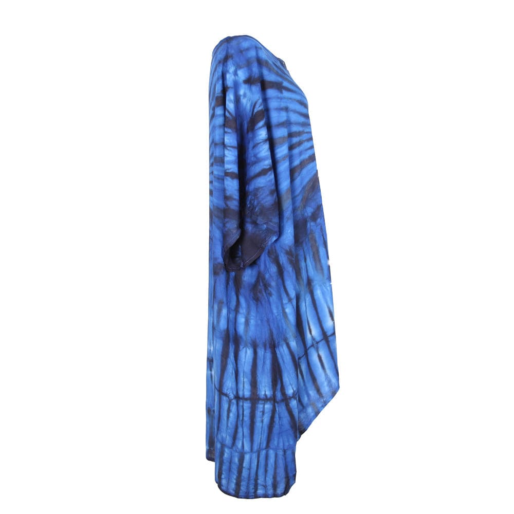 Tie Dye Kurta Long Top with Lace Up Neck