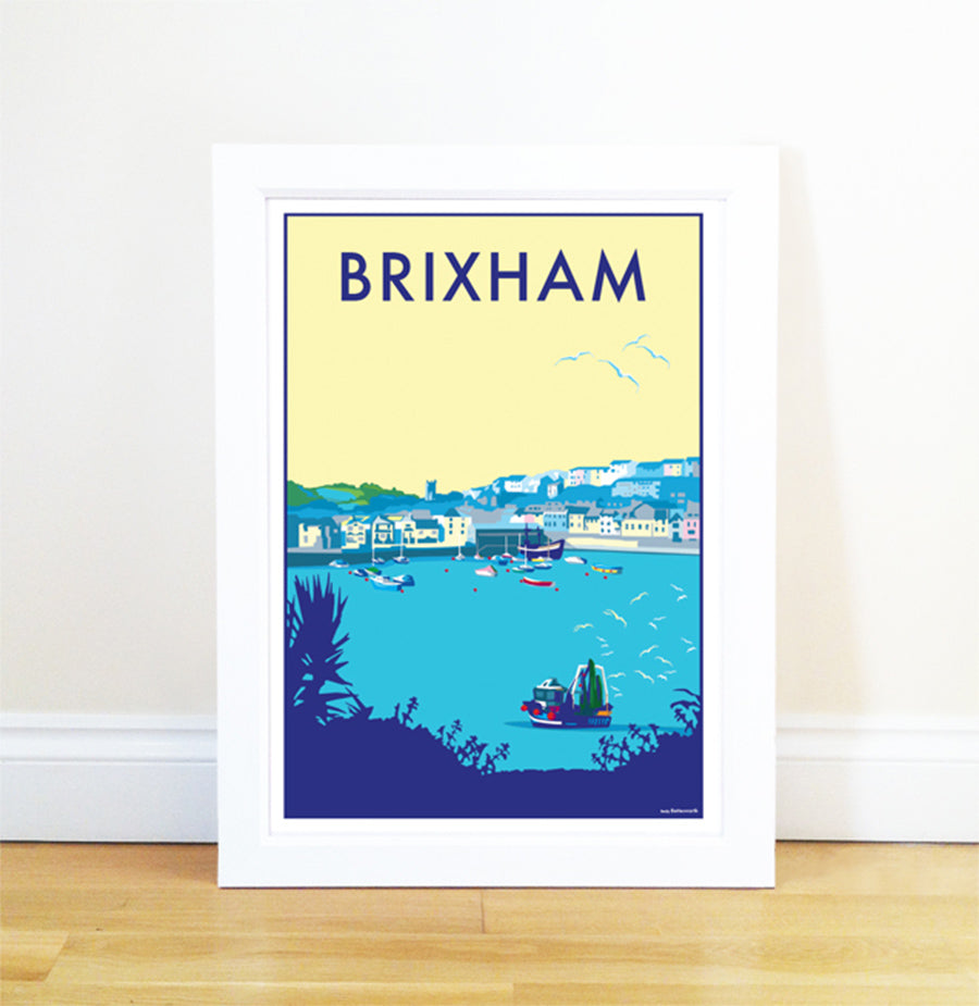 Brixham Vintage Seaside Print