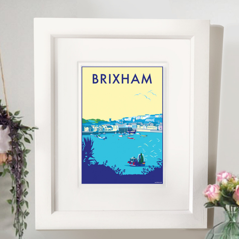Brixham Vintage Seaside Print