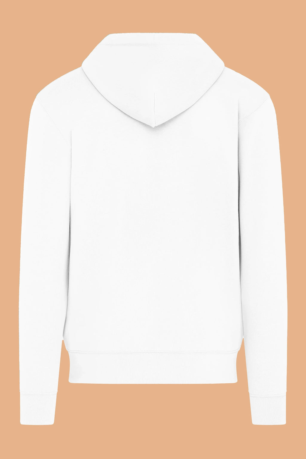 Embroidered P Zip Up Hoodie in White