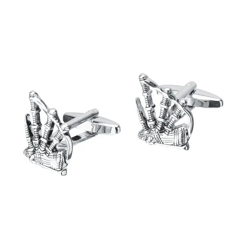 Bagpipe Cufflinks for Scottish Style