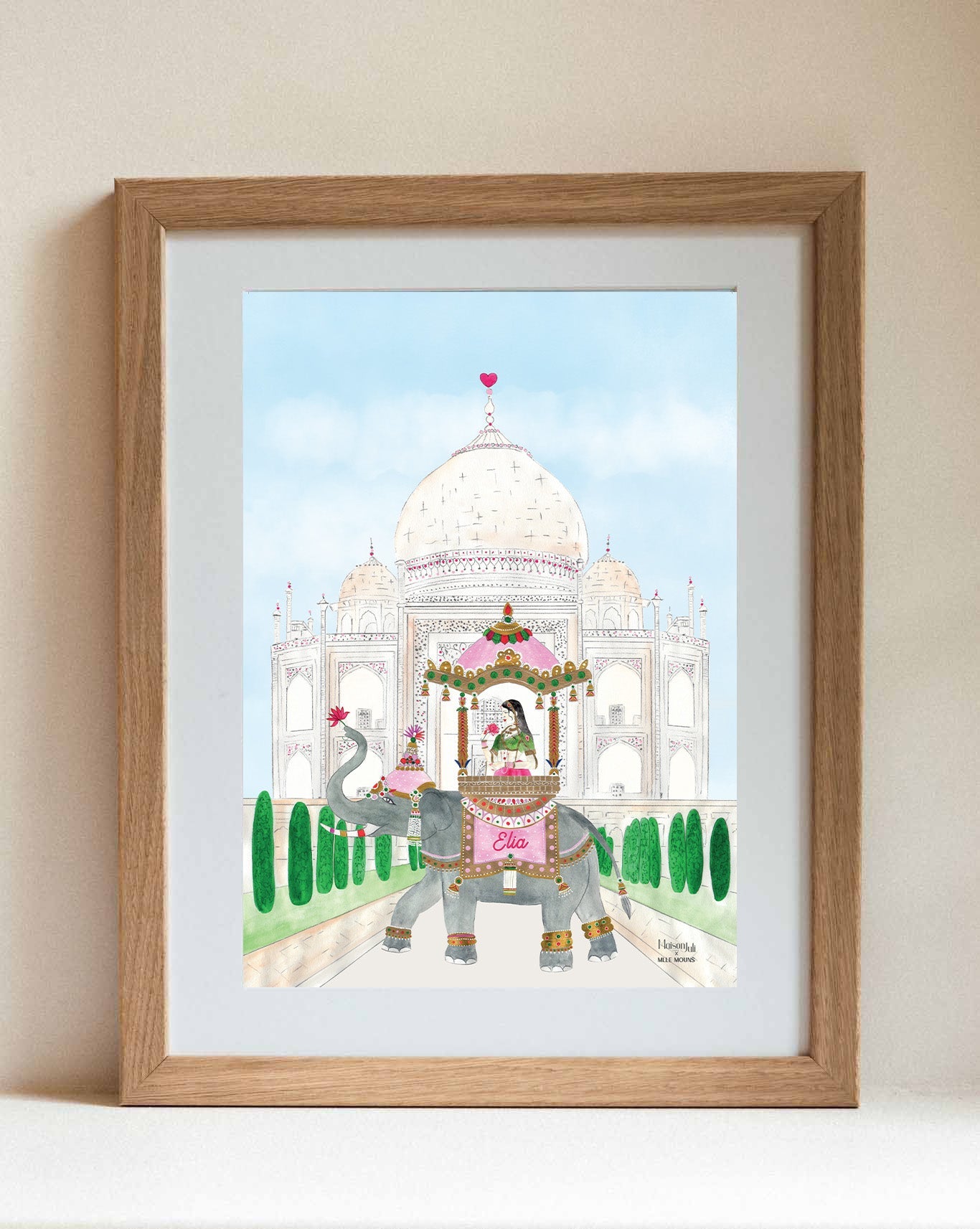 Taj Mahal Framed Art Print for Girls Bedrooms