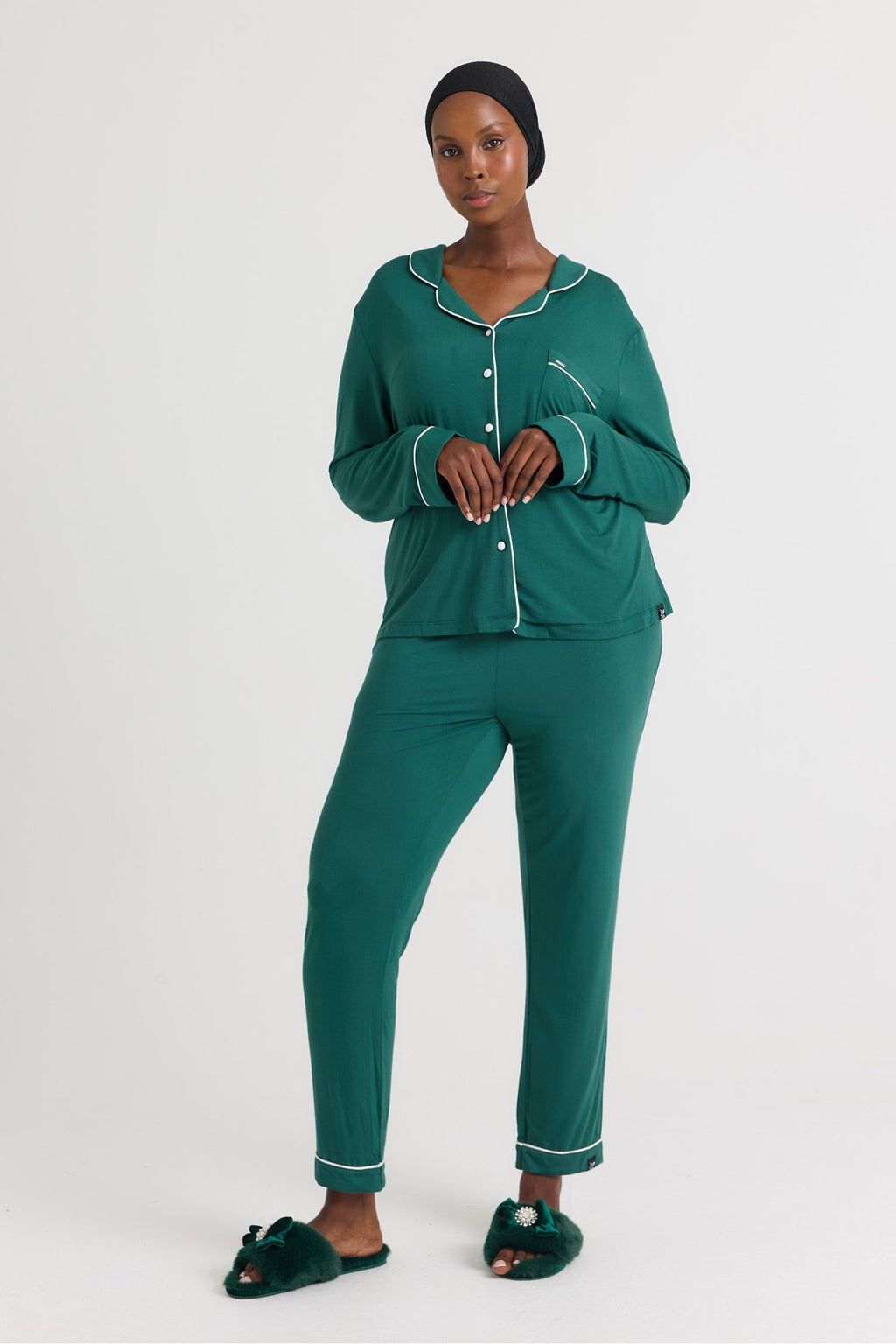 Bamboo Long Pyjama Set in Green