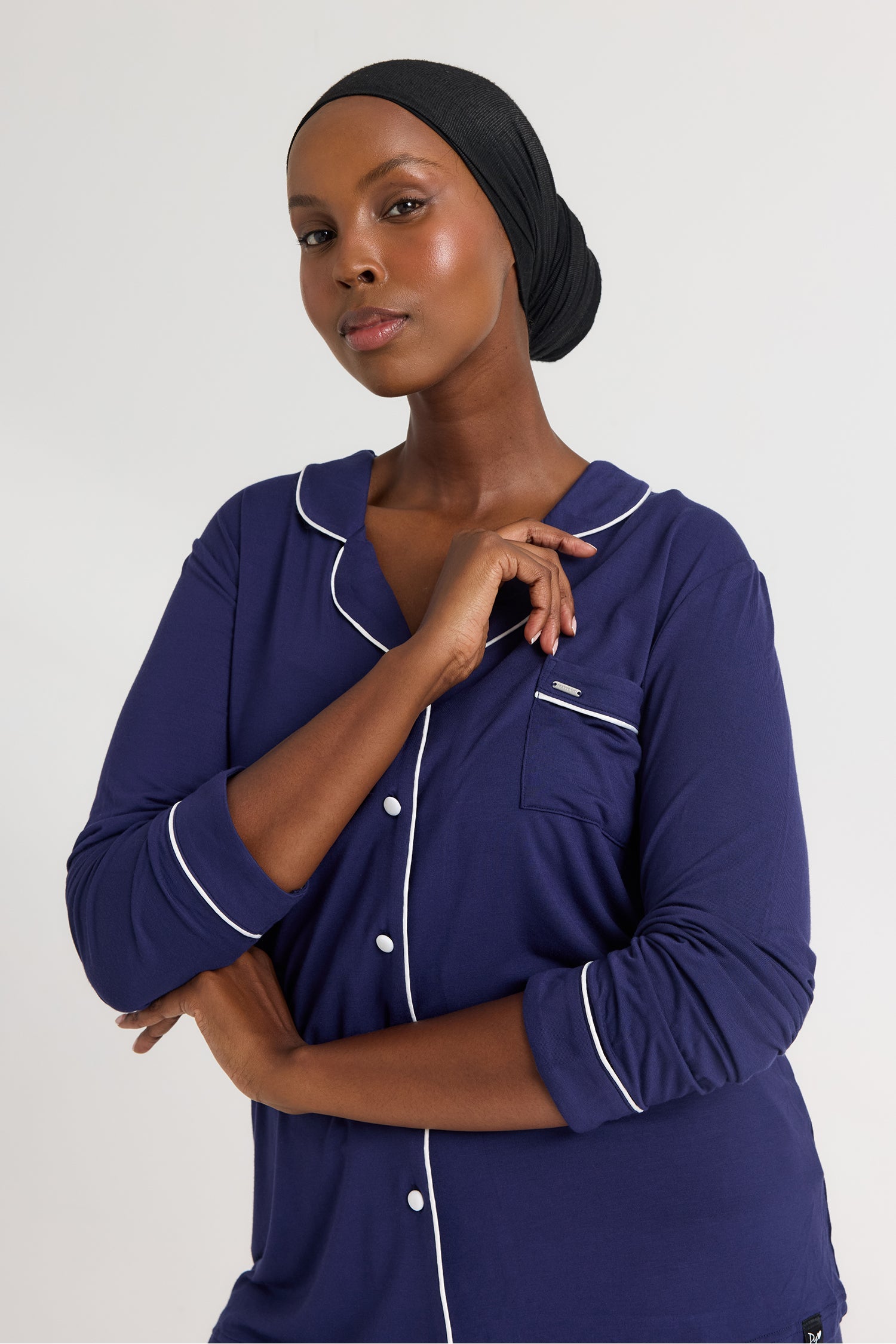 Bamboo Long Pyjama Set in Midnight