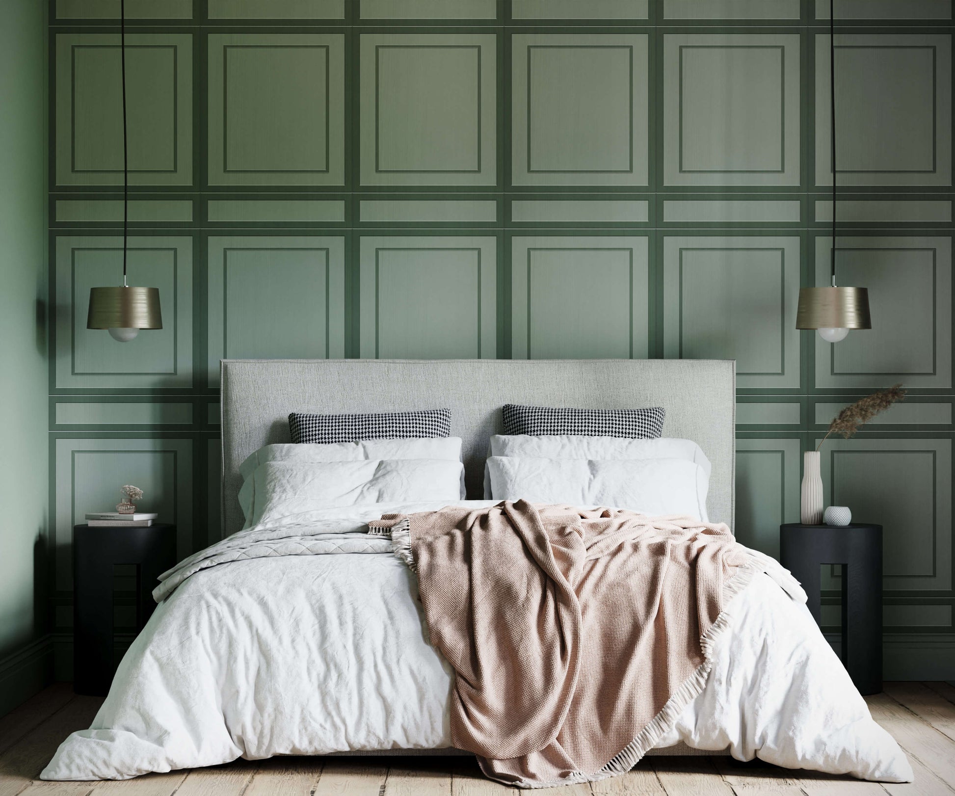 Minimal 3D Faux Wood Panel Wallpaper