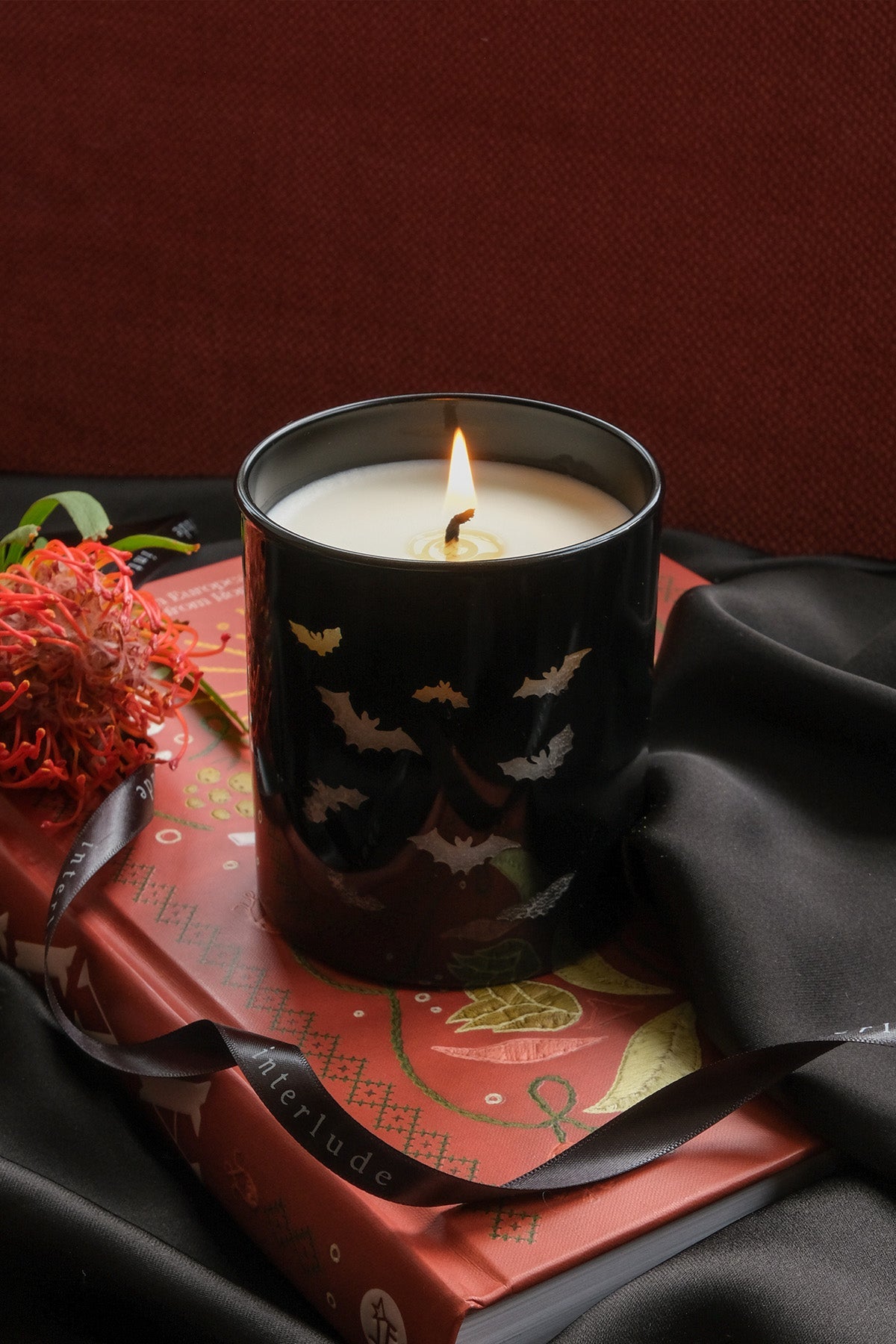 Halloween Bat Scented Candle in Glass Jar