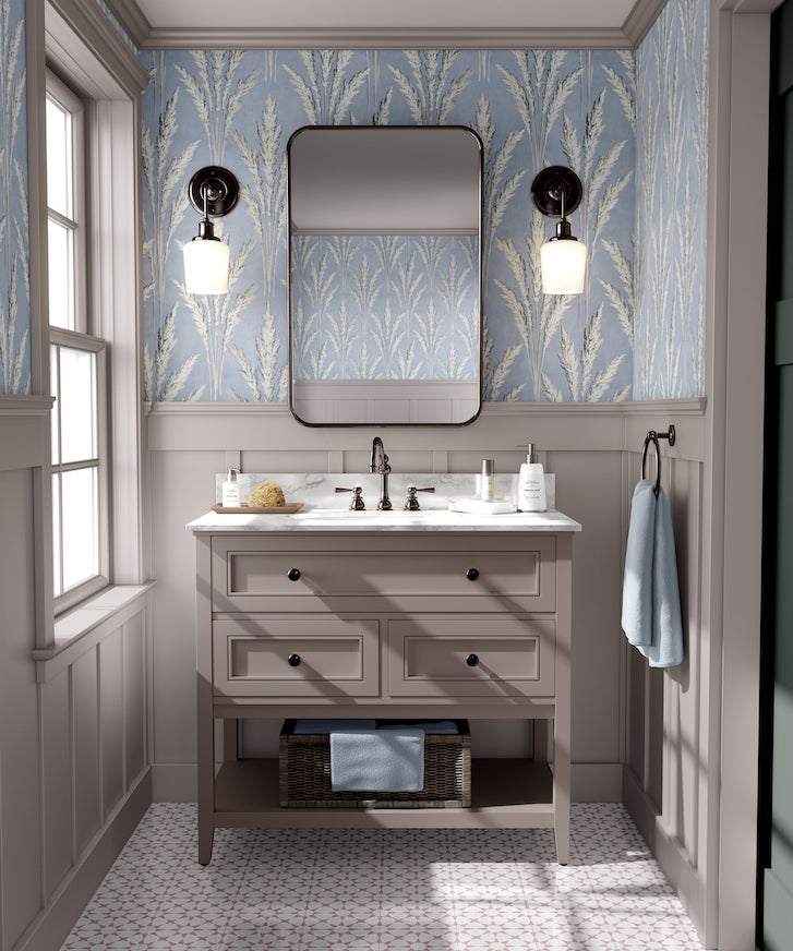 Pampas Wallpaper in Powder Blue