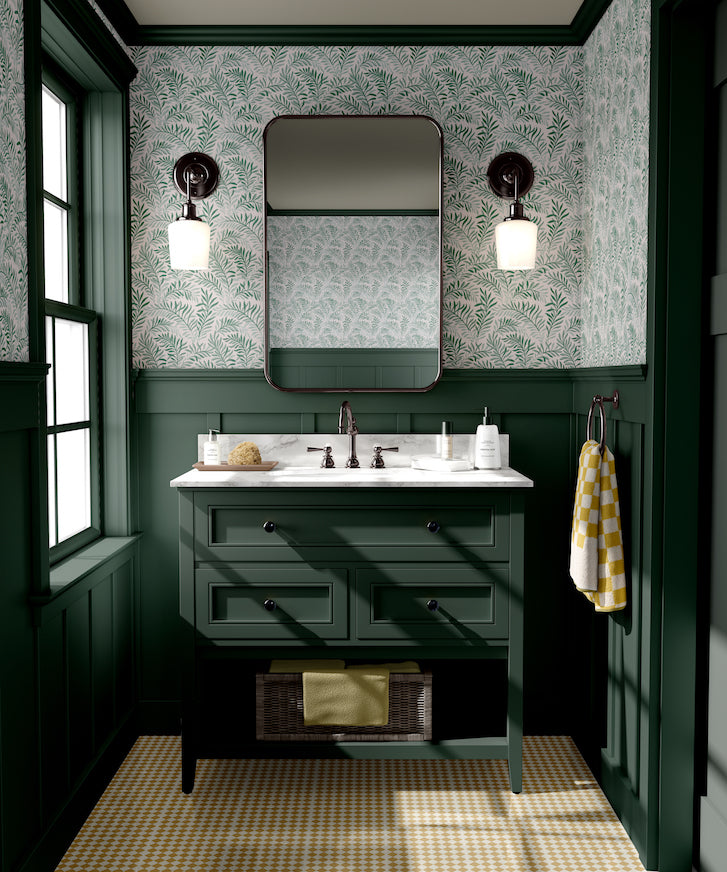 Peace Into The Green Art Nouveau Wallpaper