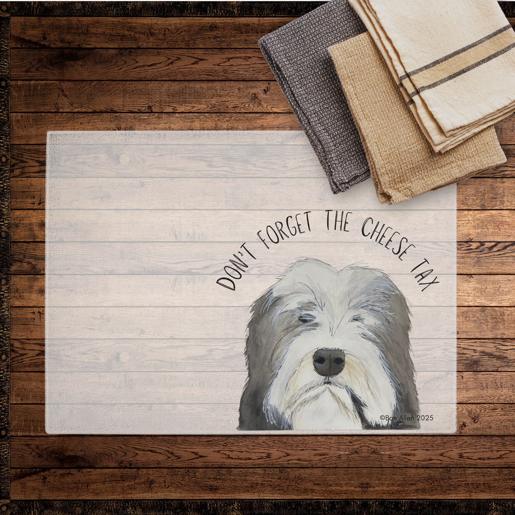 Bearded Collie Cheese Tax Chopping Board