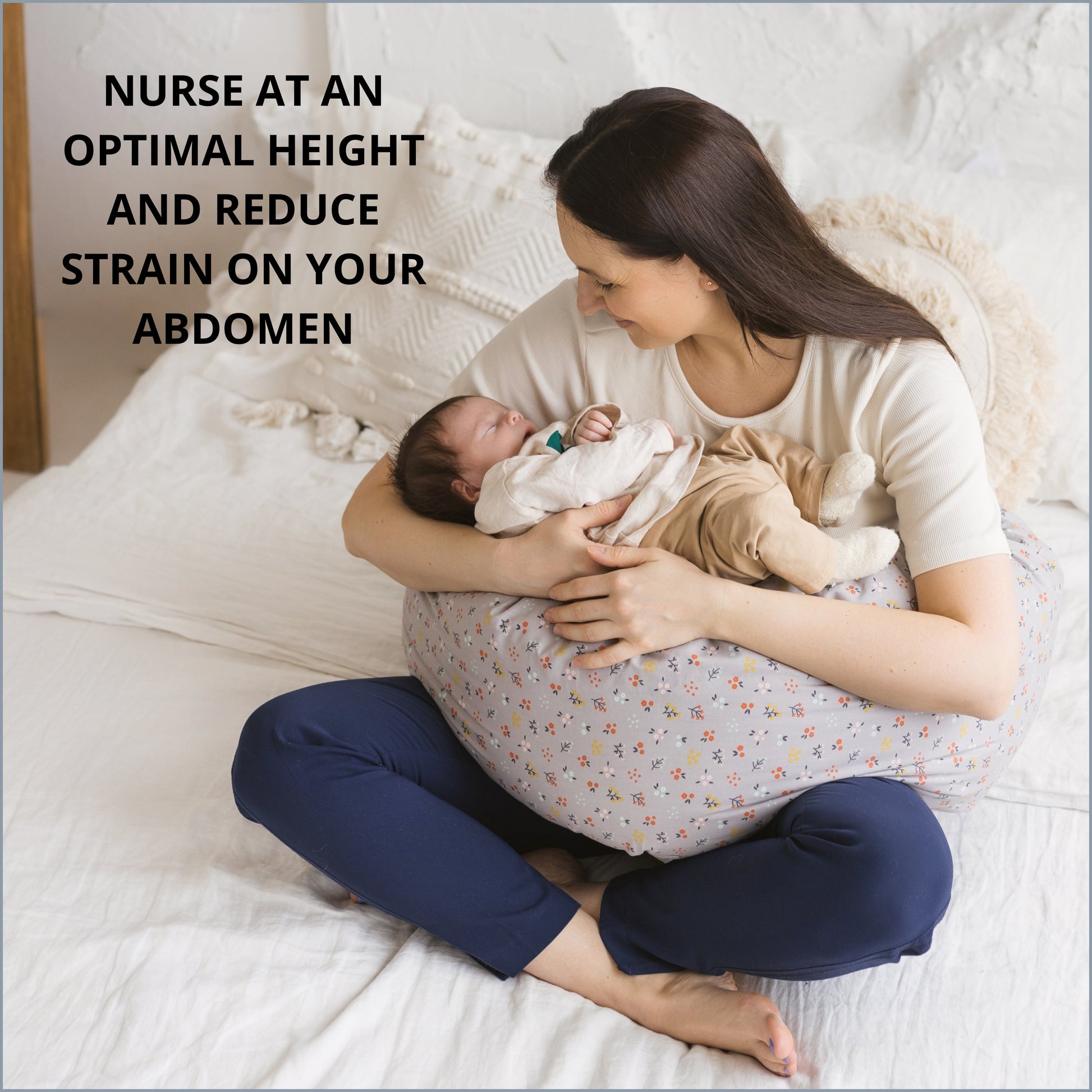 C-Shape Nursing and Pregnancy Pillow with Organic Cotton Cover