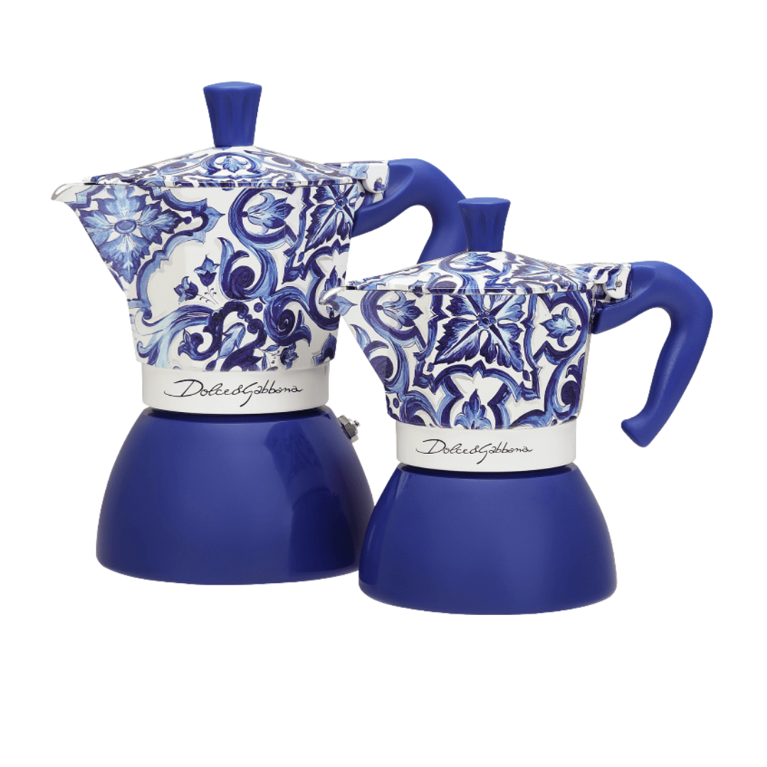 Blue Mediterranean Moka Induction Stovetop Coffee Maker