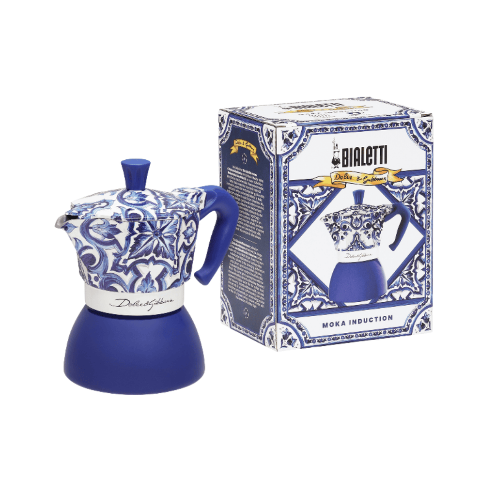 Blue Mediterranean Moka Induction Stovetop Coffee Maker