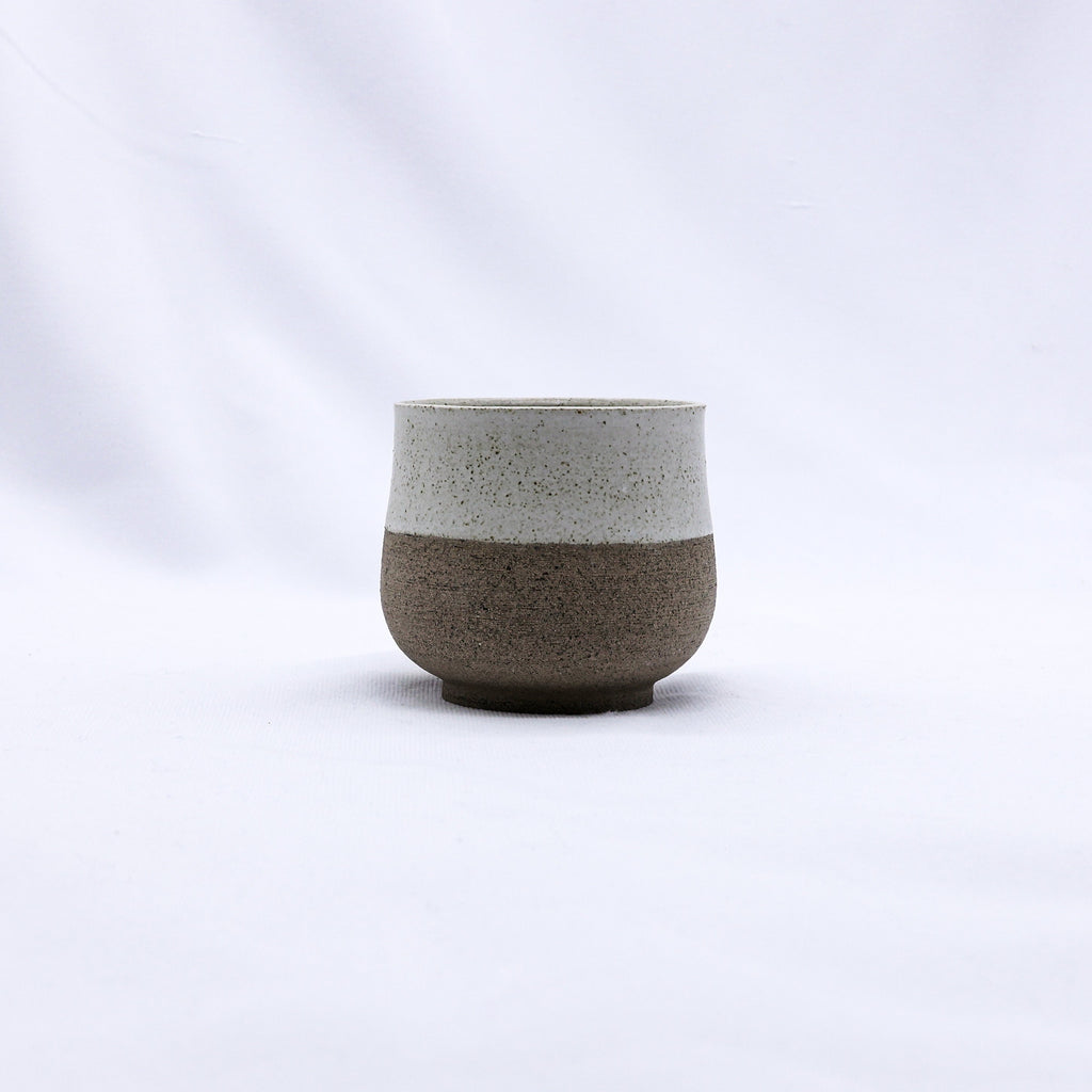 Handmade Ceramic Smoked Grey Stoneware Short Cup