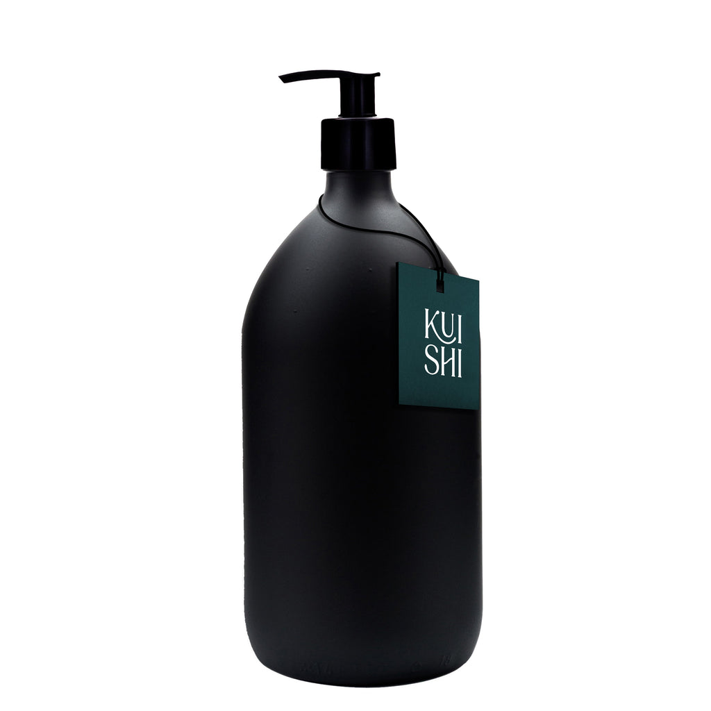 Black Glass Pump Bottle