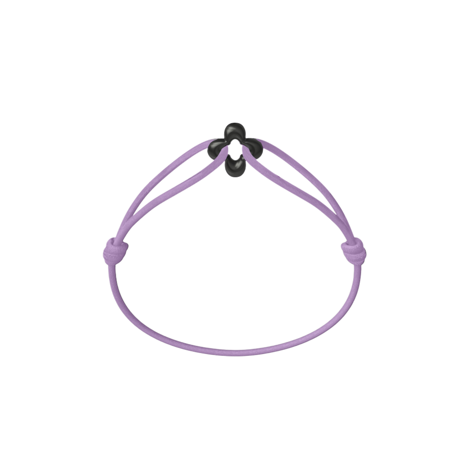 Mini Black Clover Onyx Cord Bracelet
