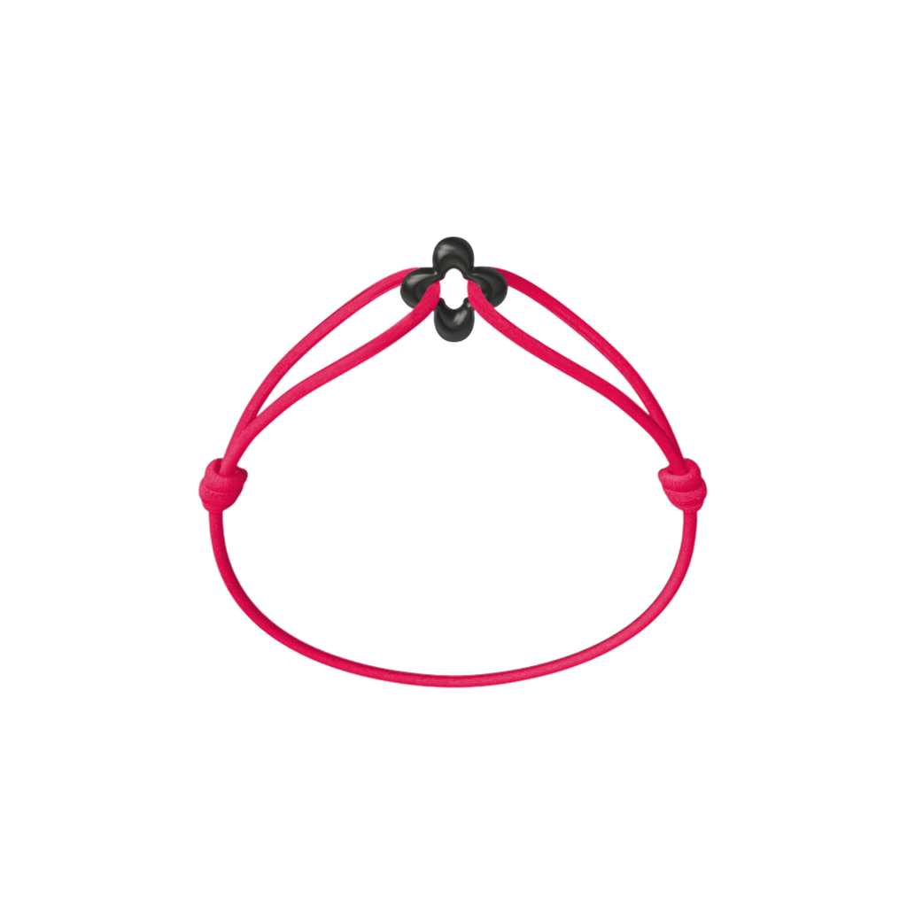 Mini Black Clover Onyx Cord Bracelet