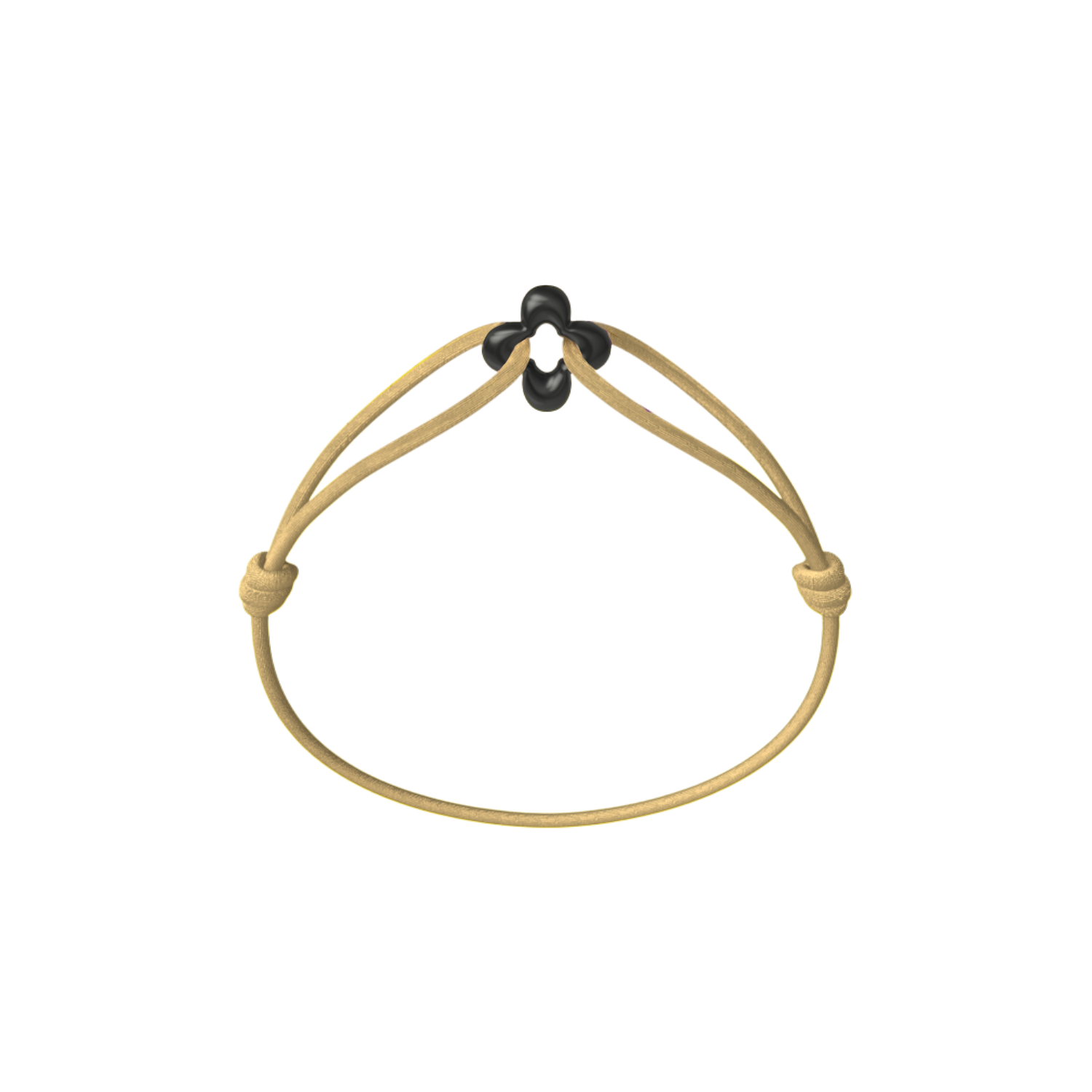 Mini Black Clover Onyx Cord Bracelet