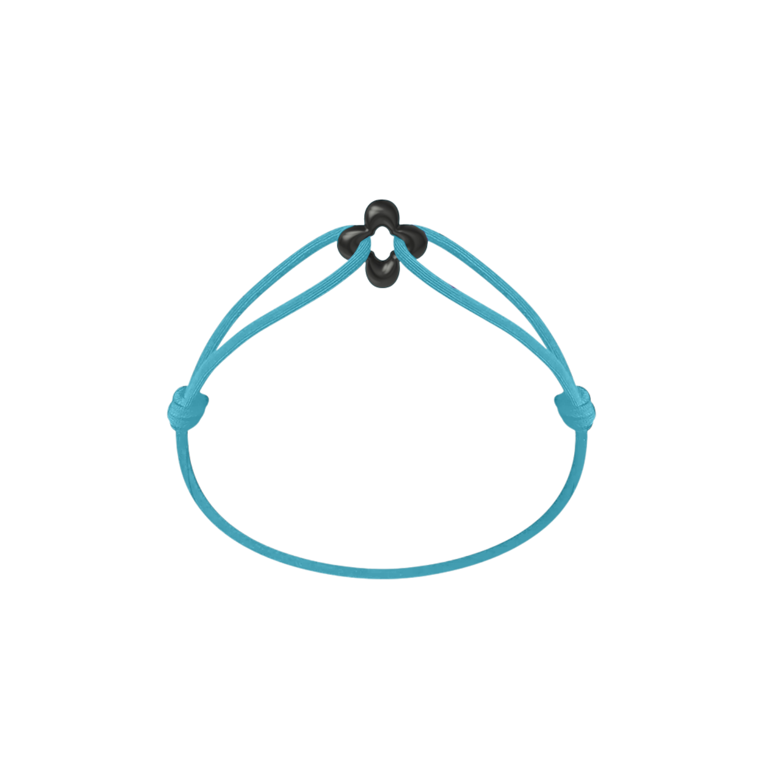 Mini Black Clover Onyx Cord Bracelet