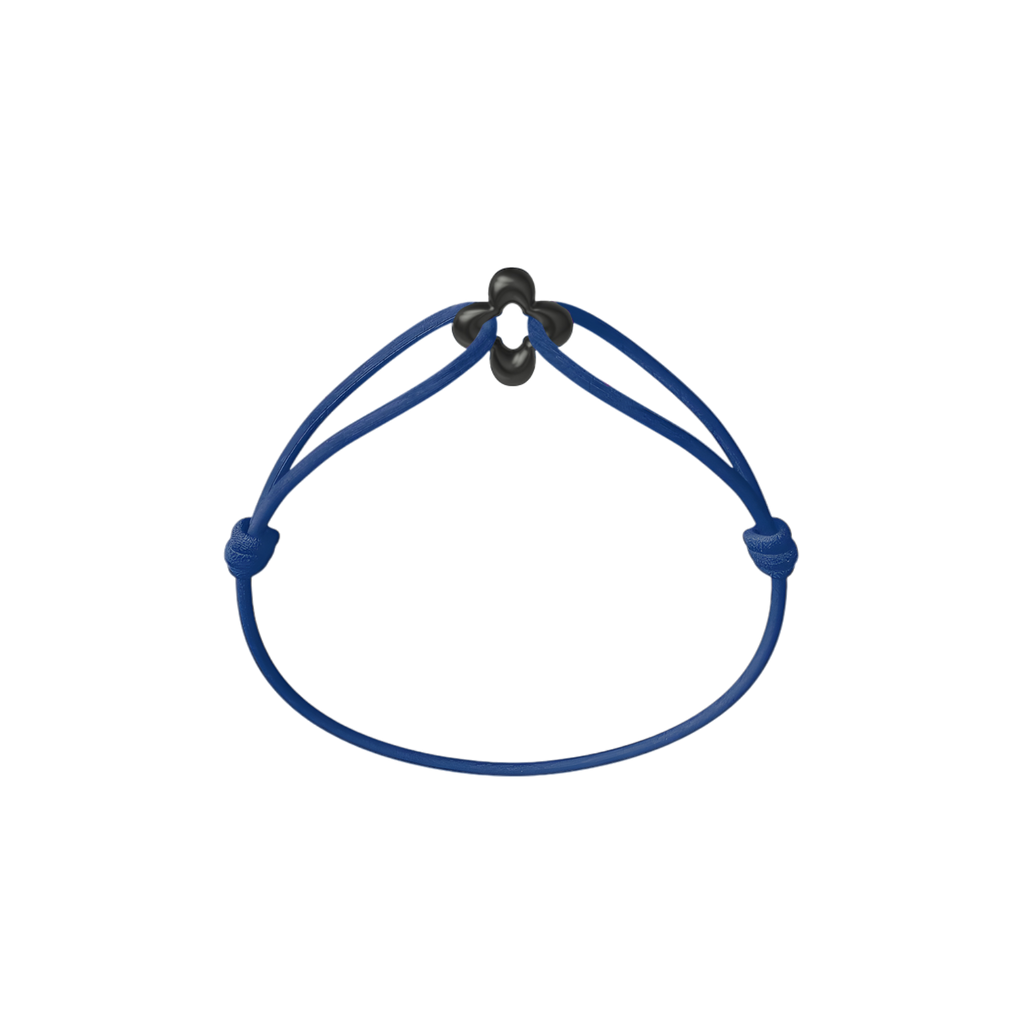 Mini Black Clover Onyx Cord Bracelet