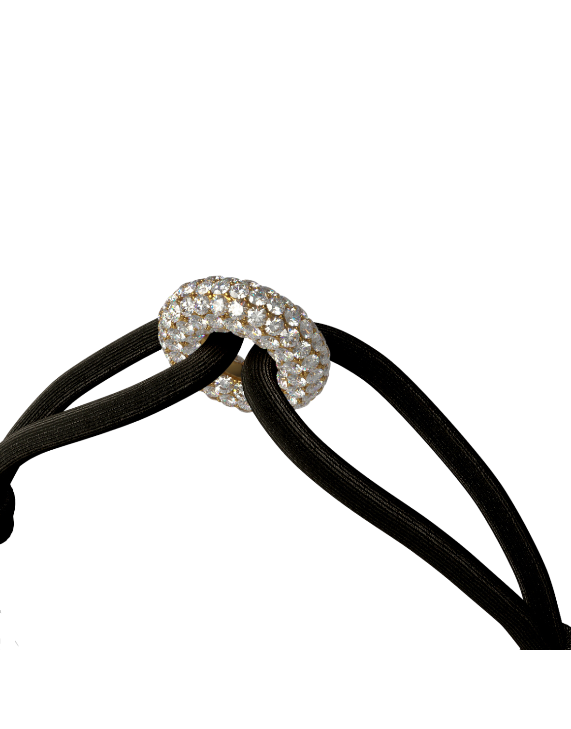 Golden Pave Cord Bracelet with Lab Diamonds