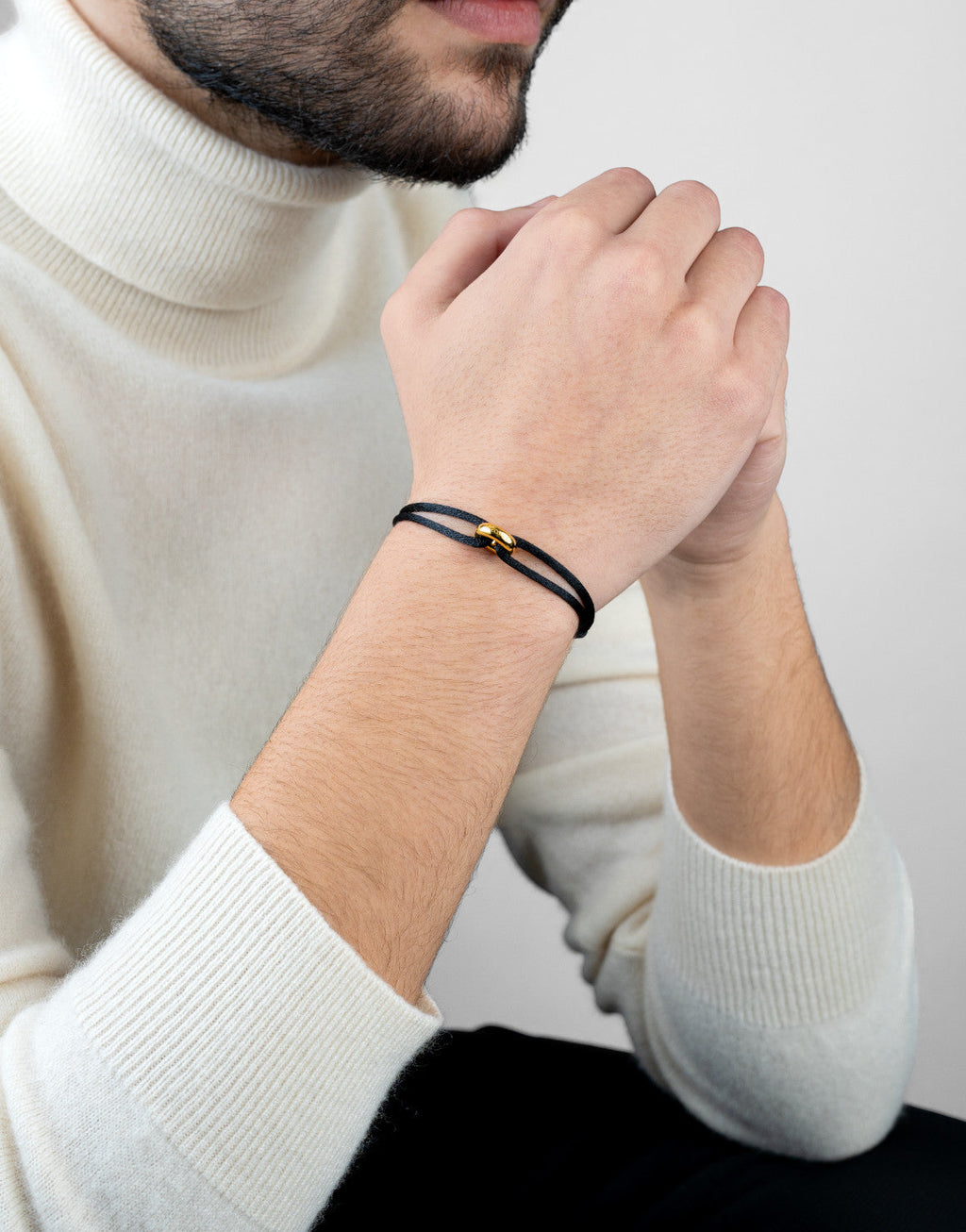 Golden Cord Bracelet Handcrafted in Sterling Silver