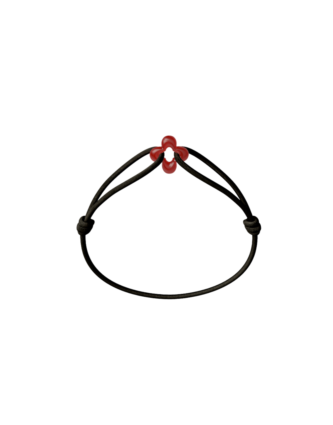 Mini Red Clover Cord Bracelet with Carnelian