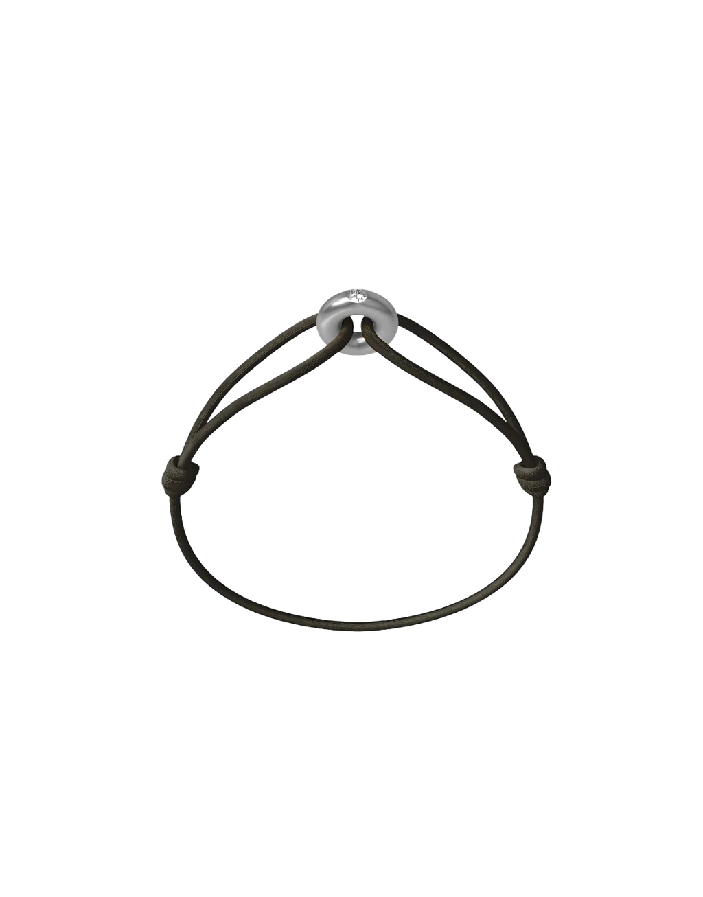 Mini Silver Diamond Cord Bracelet