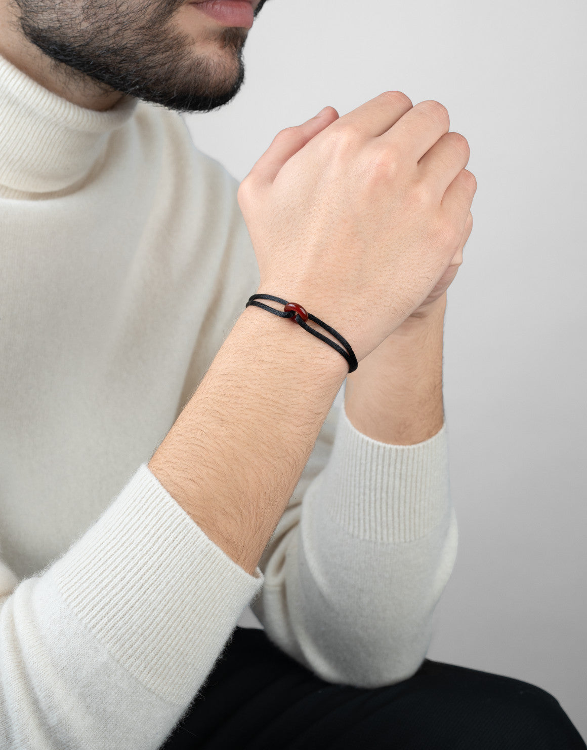 Red Soho Cord Bracelet with Carnelian