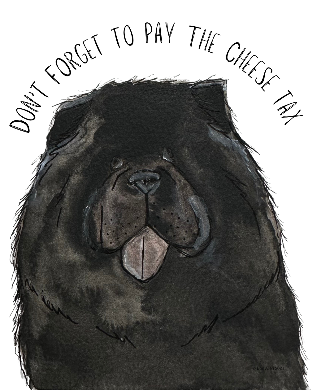 Funny Black Chow Chow Apron Cheese Tax Enforcer Dog Lover Kitchen Gift