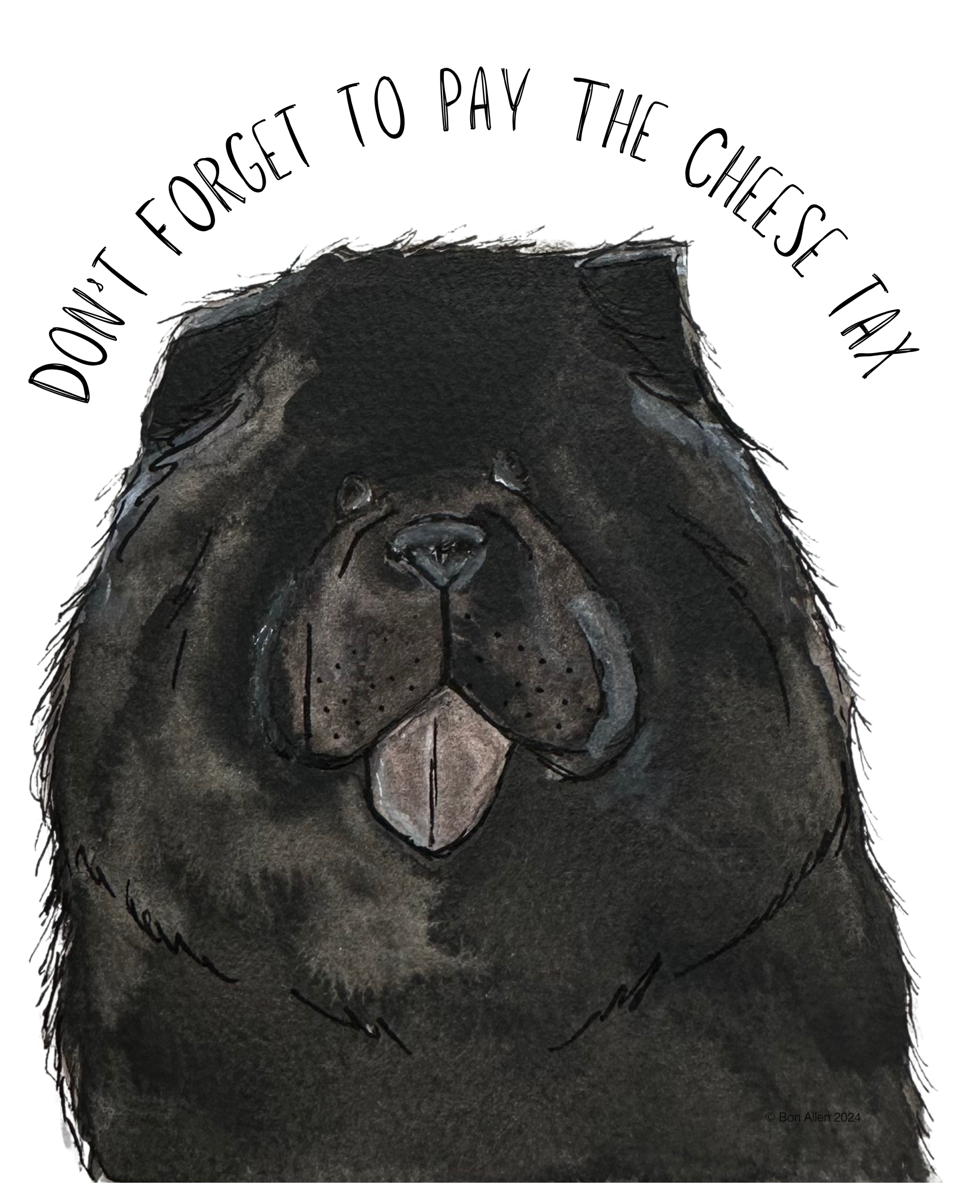 Funny Black Chow Chow Apron Cheese Tax Enforcer Dog Lover Kitchen Gift